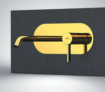 METRICA - Wall-mounted single handle washbasin mixer with plate by Remer Rubinetterie - view 3